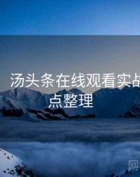 超详细！汤头条在线观看实战攻略爆点整理