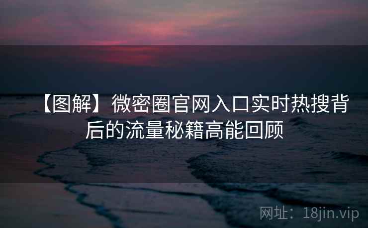 【图解】微密圈官网入口实时热搜背后的流量秘籍高能回顾