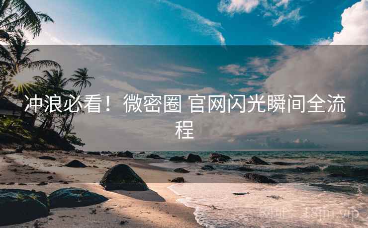 冲浪必看！微密圈 官网闪光瞬间全流程